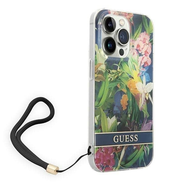 Guess Flower Strap - θήκη για Apple iPhone 14 Pro Max - Μπλε - Image 3