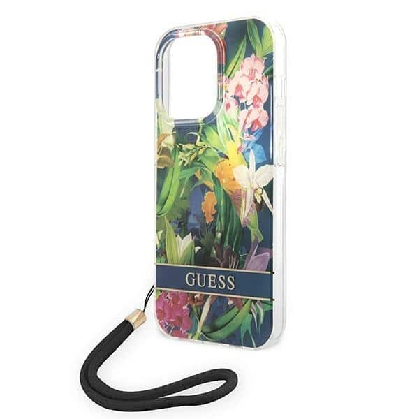 Guess Flower Strap - θήκη για Apple iPhone 14 Pro Max - Μπλε - Image 5