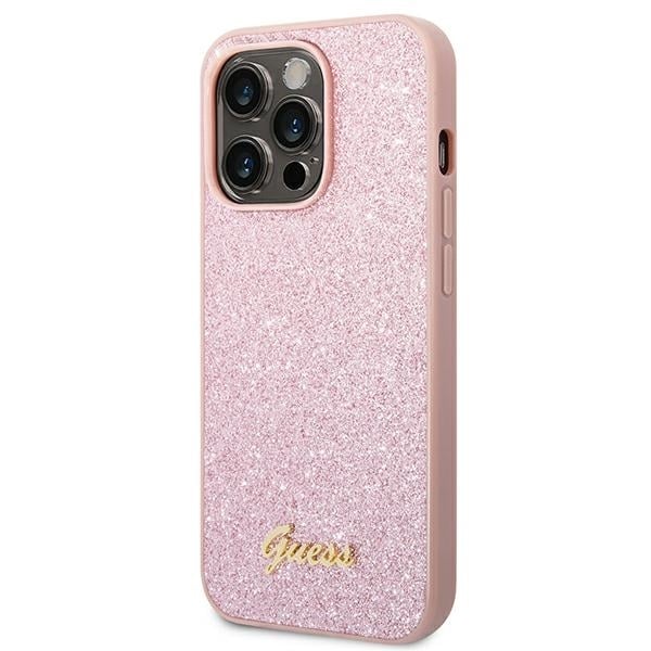 Guess Glitter Script - θήκη για Apple iPhone 14 Pro - Ροζ - Image 2