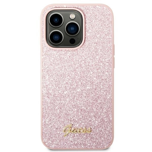 Guess Glitter Script - θήκη για Apple iPhone 14 Pro - Ροζ - Image 3