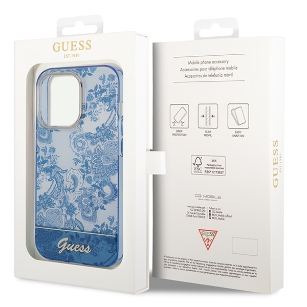 Guess Porcelain Collection - θήκη για Apple iPhone 14 Pro Max - Μπλε - Image 8