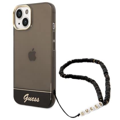 Guess Translucent Pearl Strap - θήκη για Apple iPhone 14 Plus - Μαύρο