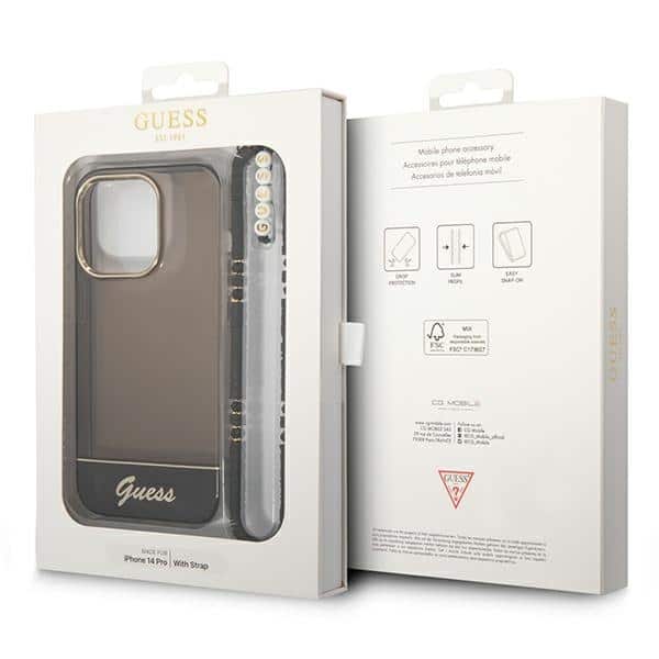 Guess Translucent Pearl Strap - θήκη για Apple iPhone 14 Pro - Μαύρο - Image 7
