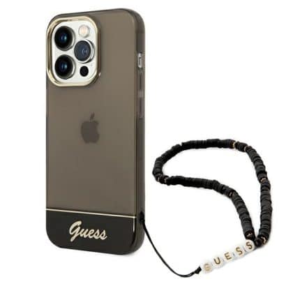 Guess Translucent Pearl Strap - θήκη για Apple iPhone 14 Pro Max - Μαύρο