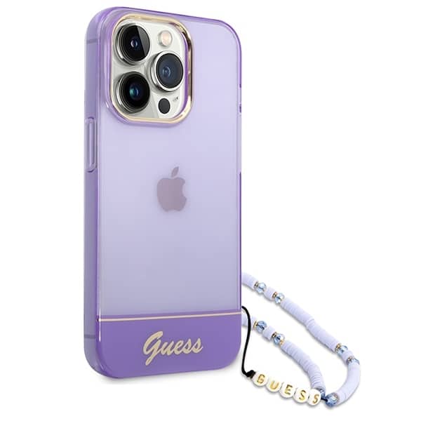 Guess Translucent Pearl Strap - θήκη για Apple iPhone 14 Pro - Μωβ - Image 3
