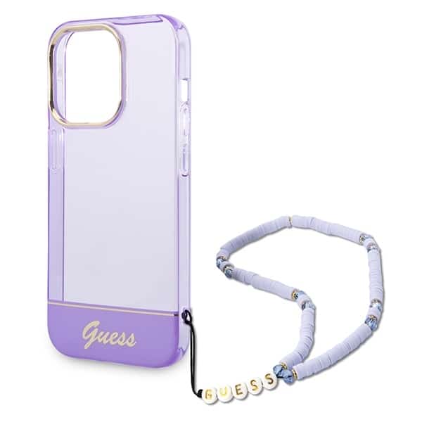 Guess Translucent Pearl Strap - θήκη για Apple iPhone 14 Pro Max - Μωβ - Image 5