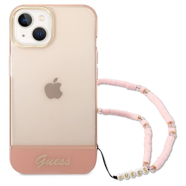 Guess Translucent Pearl Strap - θήκη για Apple iPhone 14 Plus / 15 - Ροζ - Image 2