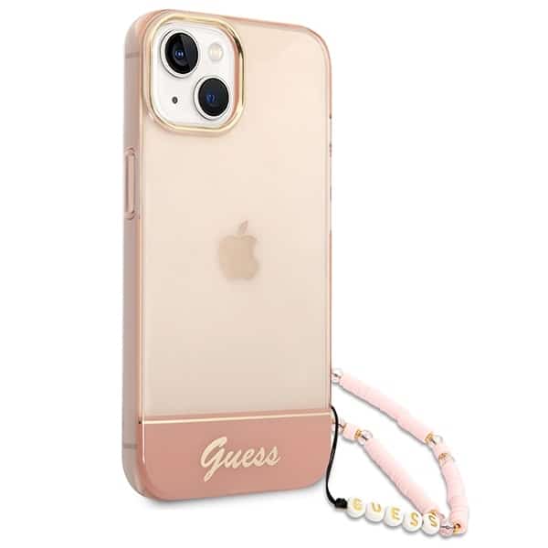 Guess Translucent Pearl Strap - θήκη για Apple iPhone 14 Plus / 15 - Ροζ - Image 3