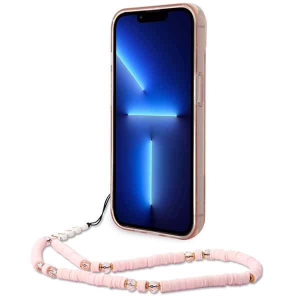 Guess Translucent Pearl Strap - θήκη για Apple iPhone 14 Plus / 15 - Ροζ - Image 4