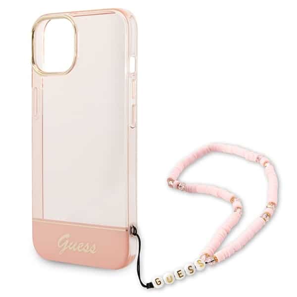 Guess Translucent Pearl Strap - θήκη για Apple iPhone 14 Plus / 15 - Ροζ - Image 5