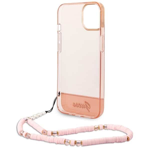 Guess Translucent Pearl Strap - θήκη για Apple iPhone 14 Plus / 15 - Ροζ - Image 6