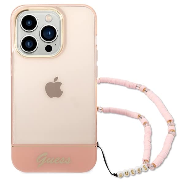 Guess Translucent Pearl Strap - θήκη για Apple iPhone 14 Pro Max - Ροζ - Image 2