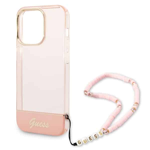 Guess Translucent Pearl Strap - θήκη για Apple iPhone 14 Pro Max - Ροζ - Image 5