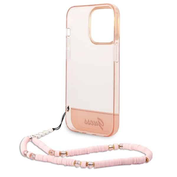 Guess Translucent Pearl Strap - θήκη για Apple iPhone 14 Pro Max - Ροζ - Image 6