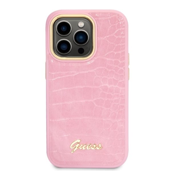 Guess Croco - θήκη για Apple iPhone 14 Pro - Ροζ - Image 3