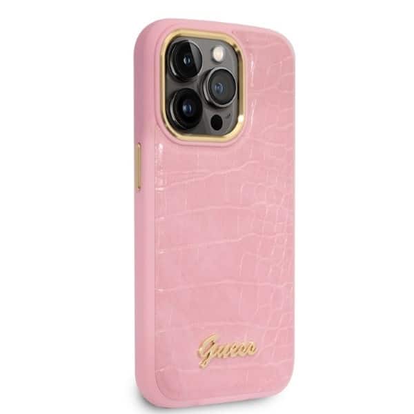 Guess Croco - θήκη για Apple iPhone 14 Pro - Ροζ - Image 4