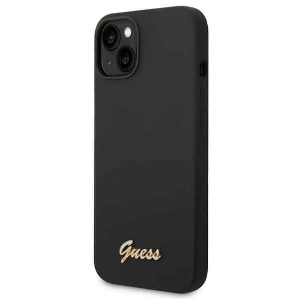 Guess Silicone Vintage Gold Logo - θήκη για Apple iPhone 14 Plus - Μαύρο - Image 2