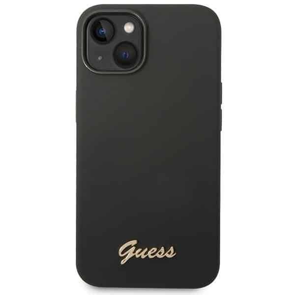 Guess Silicone Vintage Gold Logo - θήκη για Apple iPhone 14 Plus - Μαύρο - Image 3