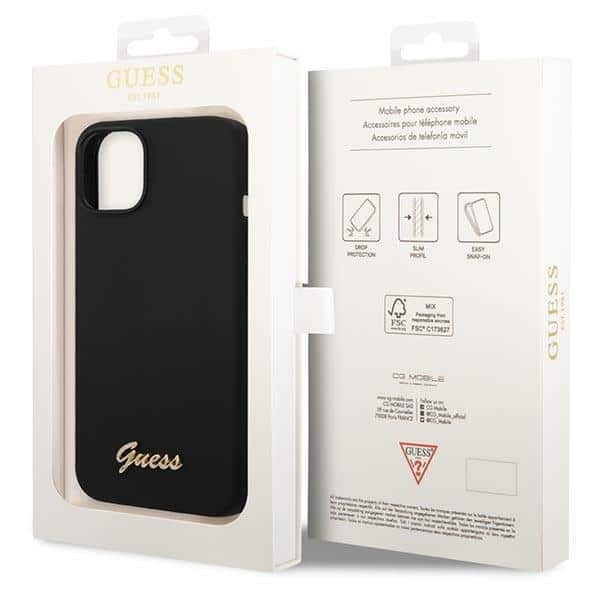 Guess Silicone Vintage Gold Logo - θήκη για Apple iPhone 14 Plus - Μαύρο - Image 8