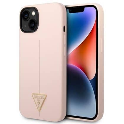 Guess Silicone Triangle - θήκη για Apple iPhone 14 Plus - Ροζ