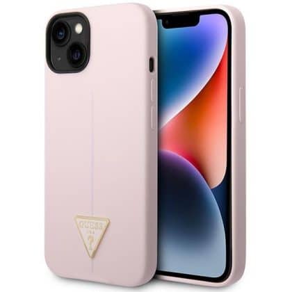 Guess Silicone Triangle - θήκη για Apple iPhone 14 Plus - Μωβ