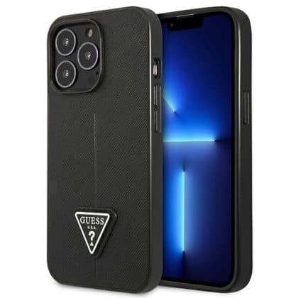 Guess SaffianoTriangle Logo - θήκη για Apple iPhone 14 Pro - Μαύρο
