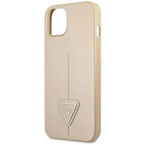 Guess SaffianoTriangle Logo - θήκη για Apple iPhone 14 Plus - Μπεζ - Image 6