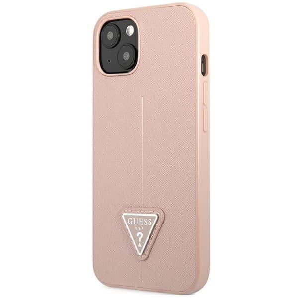 Guess SaffianoTriangle Logo - θήκη για Apple iPhone 14 Plus - Ροζ - Image 3