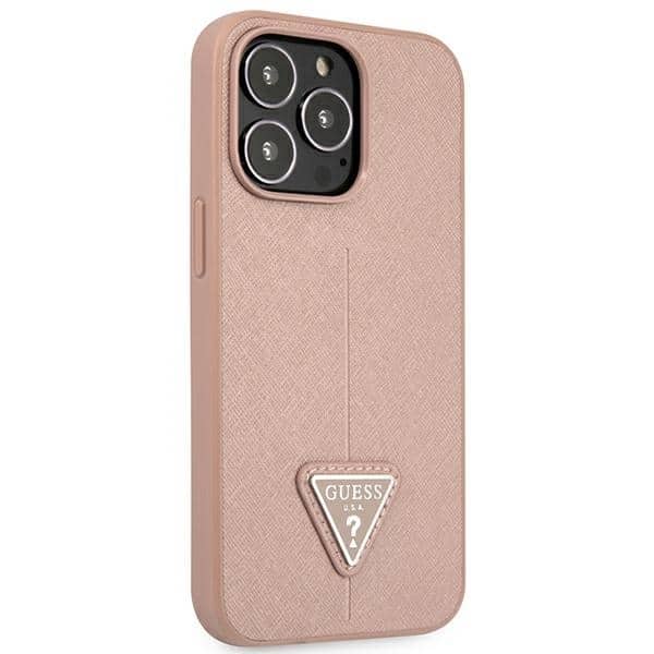Guess SaffianoTriangle Logo - θήκη για Apple iPhone 14 Pro - Ροζ - Image 4