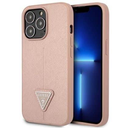 Guess SaffianoTriangle Logo - θήκη για Apple iPhone 14 Pro Max - Ροζ