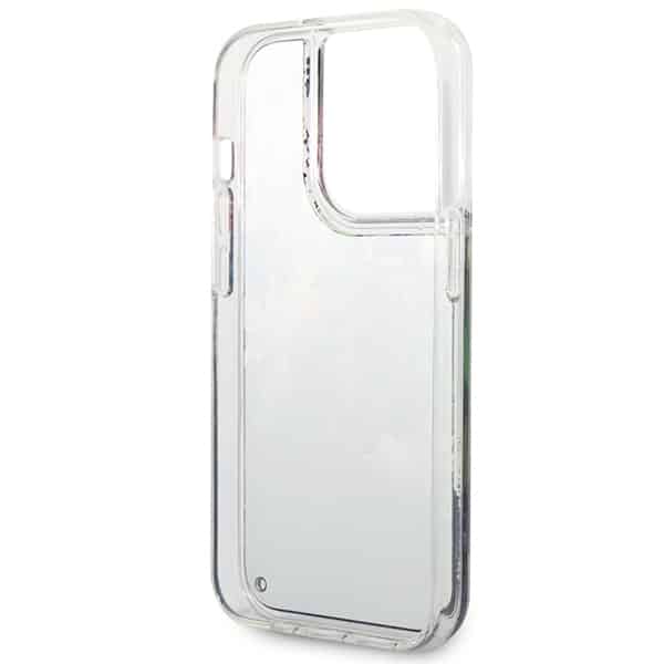 Guess Flower Liquid Glitter - θήκη για Apple iPhone 14 Pro Max - Μπλε - Image 7