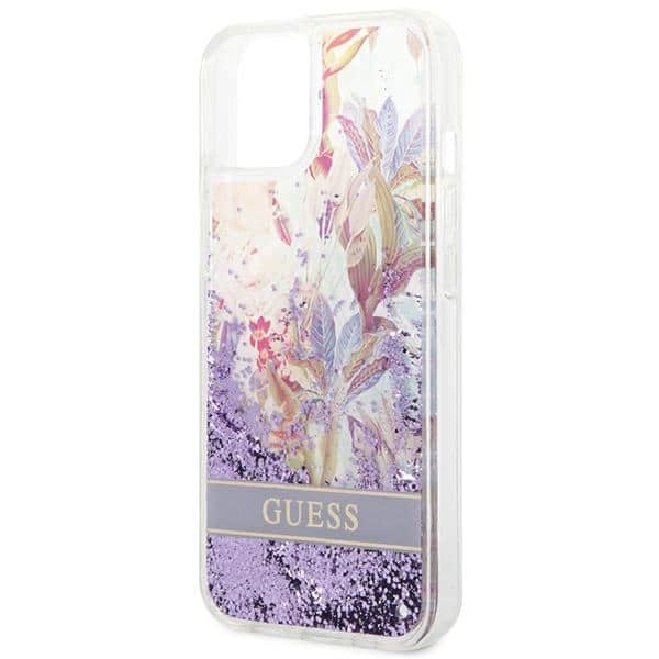 Guess Flower Liquid Glitter - θήκη για Apple iPhone 14 Plus - Μωβ - Image 6