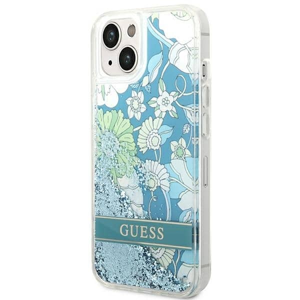 Guess Flower Liquid Glitter - θήκη για Apple iPhone 14 Plus - Πράσινο - Image 2