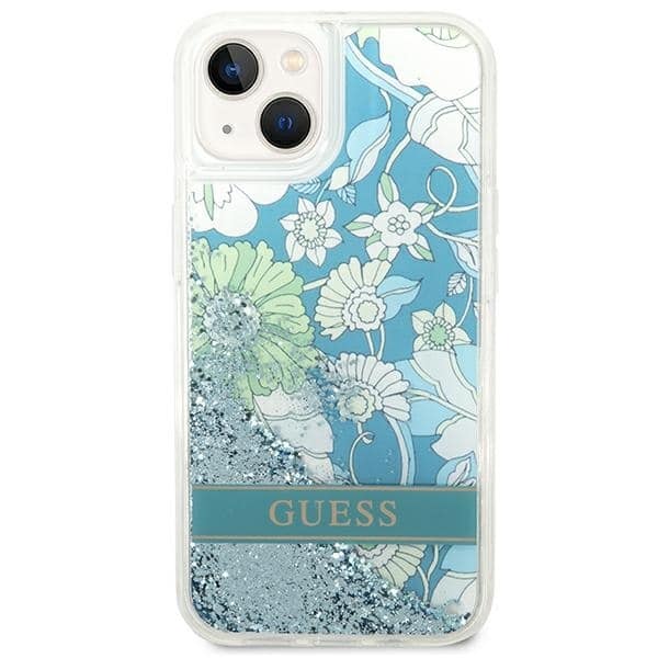 Guess Flower Liquid Glitter - θήκη για Apple iPhone 14 Plus - Πράσινο - Image 3