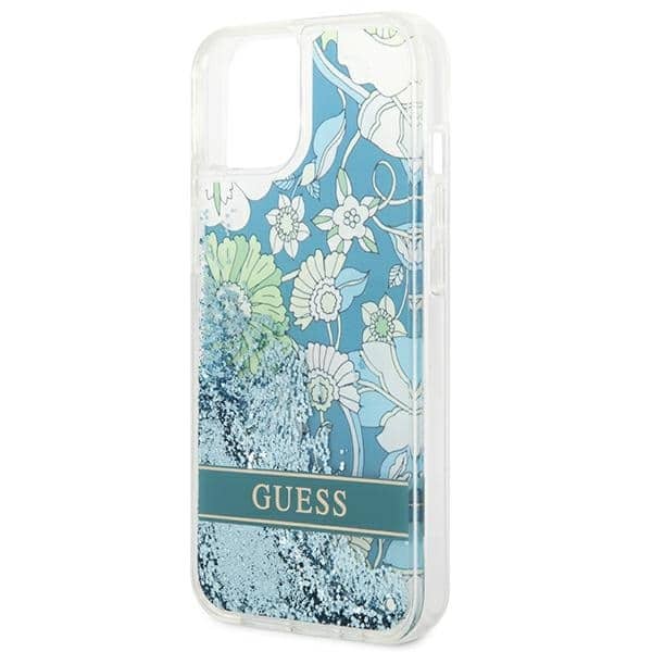 Guess Flower Liquid Glitter - θήκη για Apple iPhone 14 Plus - Πράσινο - Image 6