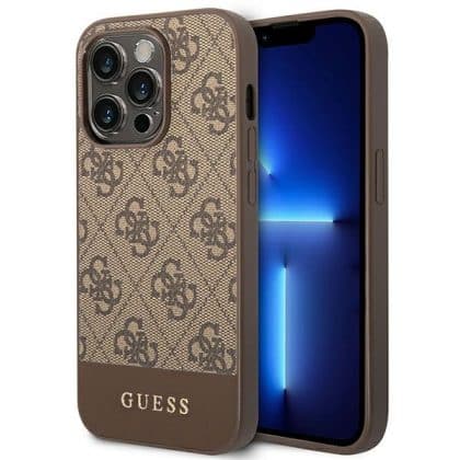 Guess Stripe Collection - θήκη για Apple iPhone 14 Pro - Καφέ