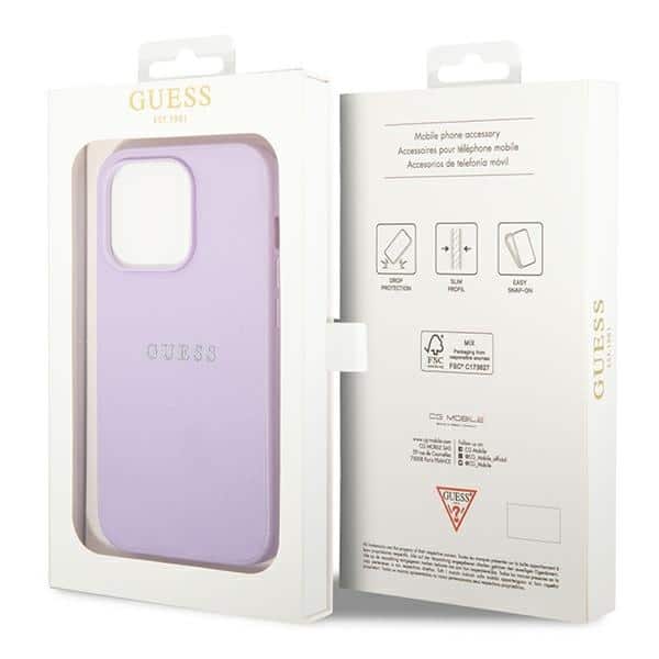 Guess Saffiano Strap - θήκη για Apple iPhone 14 Pro - Μωβ - Image 8