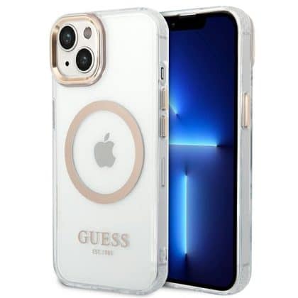 Guess Metal Outline MagSafe - θήκη για Apple iPhone 14 Plus - Χρυσό