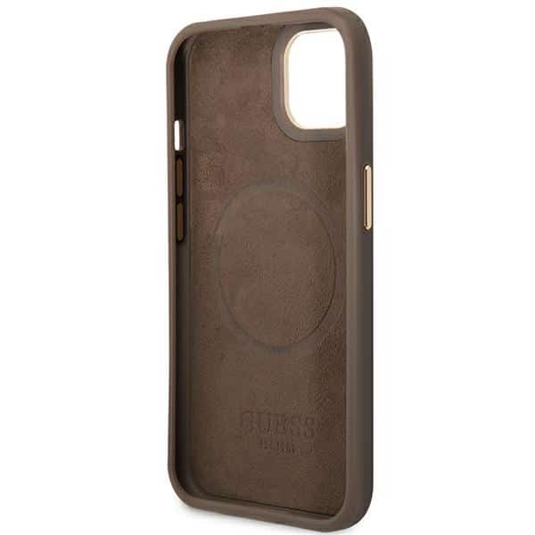 Guess Logo Plate MagSafe - θήκη για Apple iPhone 14 Plus - Καφέ - Image 7