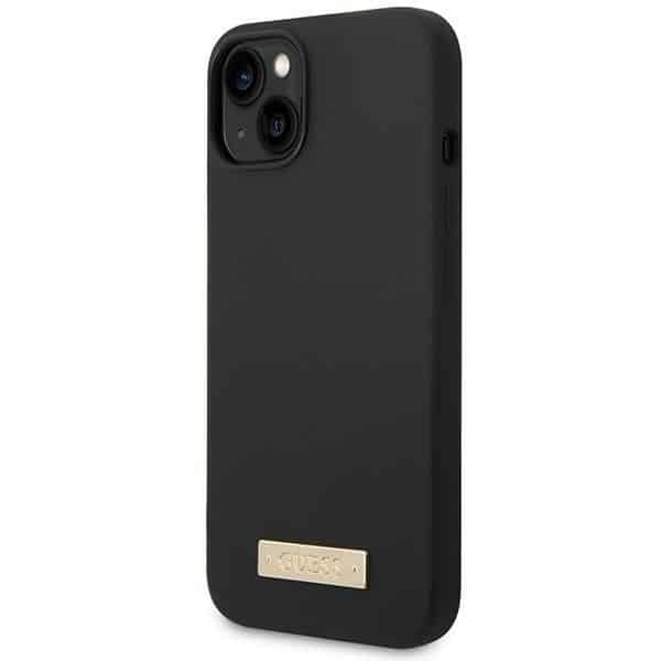 Guess Silicone Logo Plate MagSafe - θήκη για Apple iPhone 14 Plus - Μαύρο - Image 2