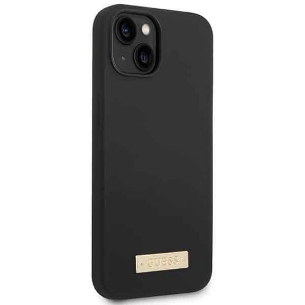 Guess Silicone Logo Plate MagSafe - θήκη για Apple iPhone 14 Plus - Μαύρο - Image 4