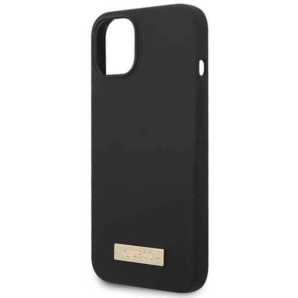 Guess Silicone Logo Plate MagSafe - θήκη για Apple iPhone 14 Plus - Μαύρο - Image 6