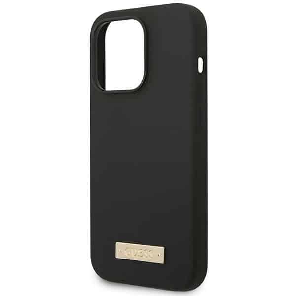 Guess Silicone Logo Plate MagSafe - θήκη για Apple iPhone 14 Pro Max - Μαύρο - Image 6