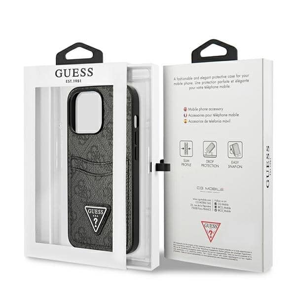 Guess 4G Double Card Triangle Logo - θήκη για Apple iPhone 13 / Pro - Μαύρο - Image 8