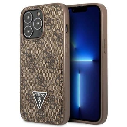 Guess Triangle Logo Cardslot - θήκη για Apple iPhone 13 Pro / - Καφέ