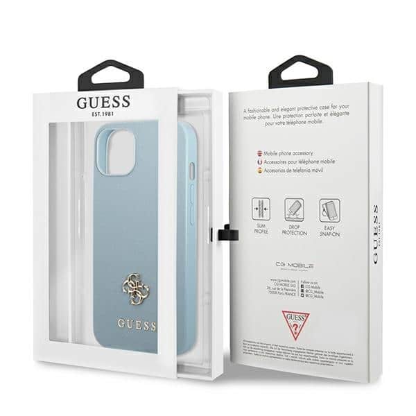 Guess Saffiano 4G Small Metal Logo - θήκη για Apple iPhone 13 mini - Μπλε - Image 8