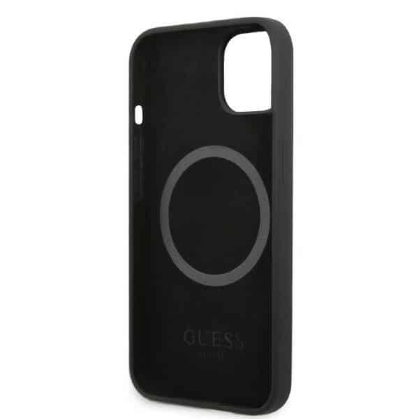 Guess Silicone Logo Plate MagSafe - θήκη για Apple iPhone 13 mini - Μαύρο - Image 7