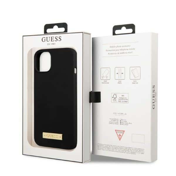 Guess Silicone Logo Plate MagSafe - θήκη για Apple iPhone 13 mini - Μαύρο - Image 8