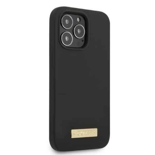 Guess Silicone Logo Plate MagSafe - θήκη για Apple iPhone 13 Pro Max - Μαύρο - Image 4