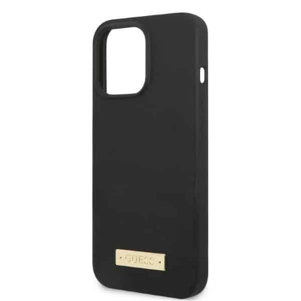 Guess Silicone Logo Plate MagSafe - θήκη για Apple iPhone 13 Pro Max - Μαύρο - Image 6